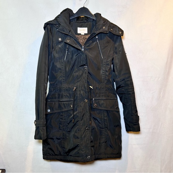 Laundry by Shelli Segal Los Angeles Black Hooded Parka Jacket Winter Coat.  XS - Picture 2 of 13